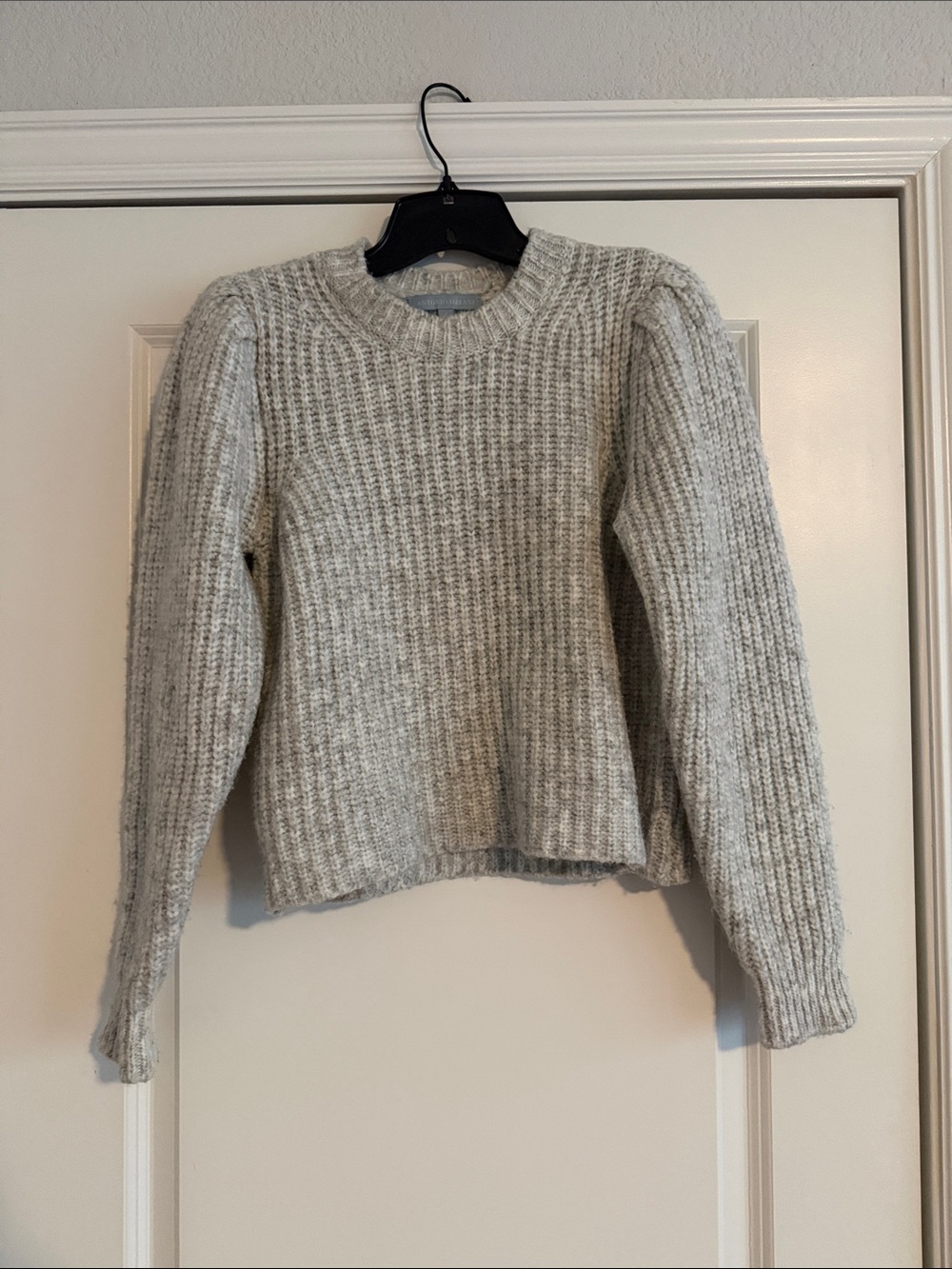 Antonio Melani Gray Cozy Ribbed Crewneck Sweater Size Small